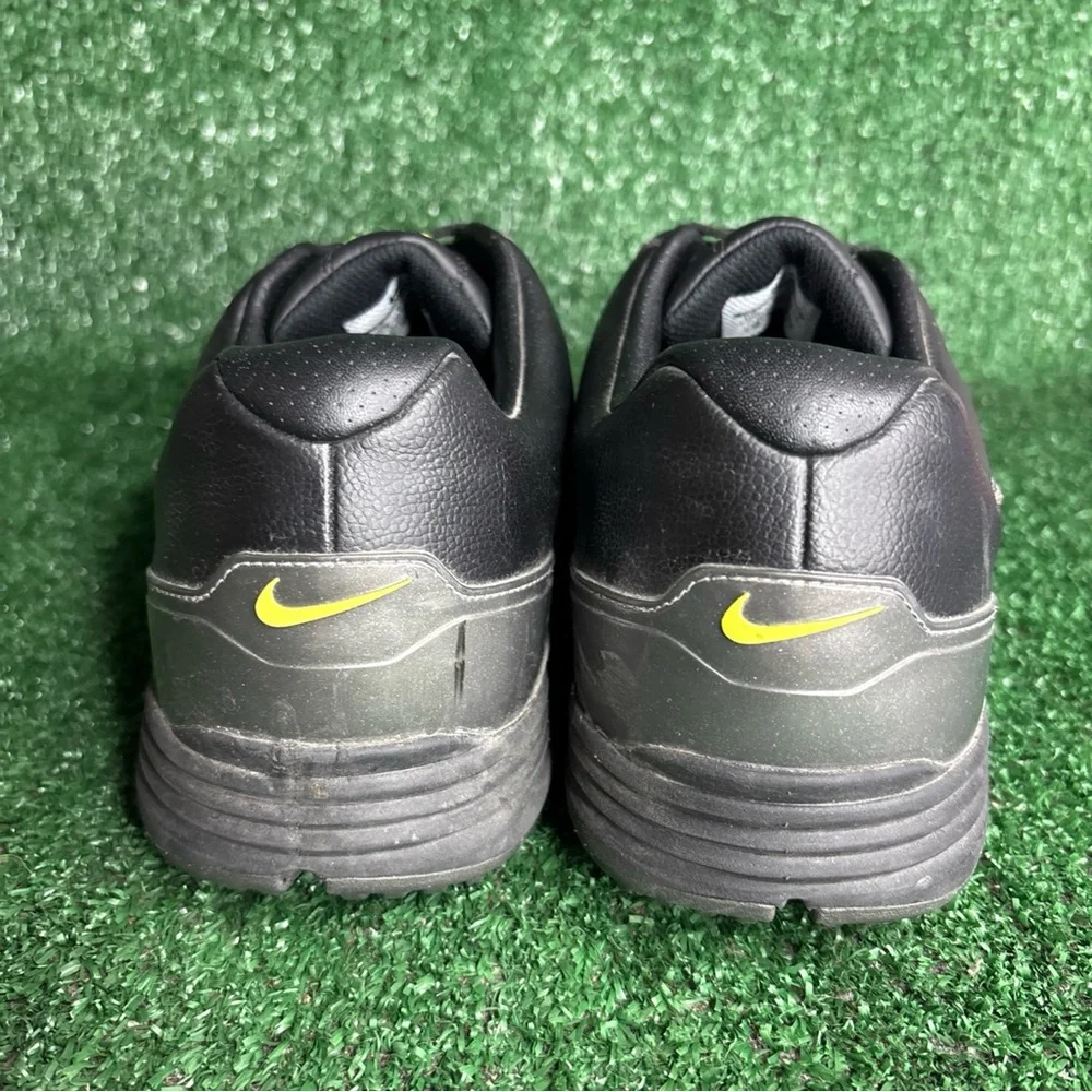 Nike Mens Lunarlon‎ Vintage Black Leather Golf Shoe Size 10 Wide 554684-001